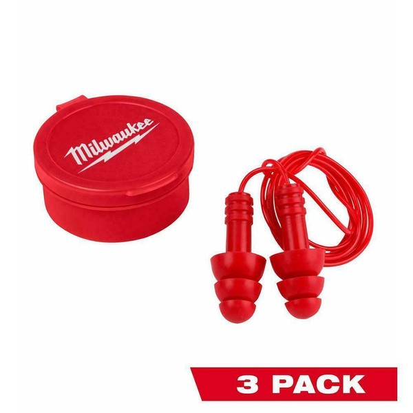 Milwaukee Silicone Ear Plugs  Corded  # 48-73-3151  All day comfort   NEW