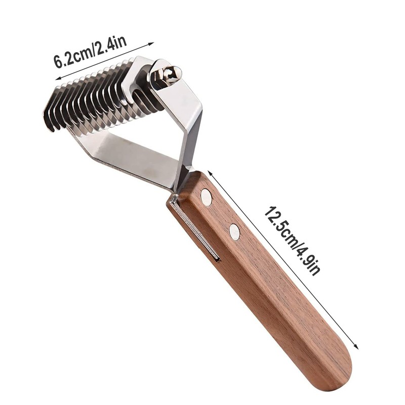 14-Blade Coat King Rake Pet Undercoat Rake,Professional Pet Dematting Comb