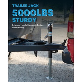Kohree 5000 lbs A-Frame Trailer Jack Heavy Duty, 20-24V Cordless Drill Compatible, 25" Vertical Travel, Quick & Adjustable Drop Leg RV Tongue Jack with Drill Socket for Utility Yacht Trailer