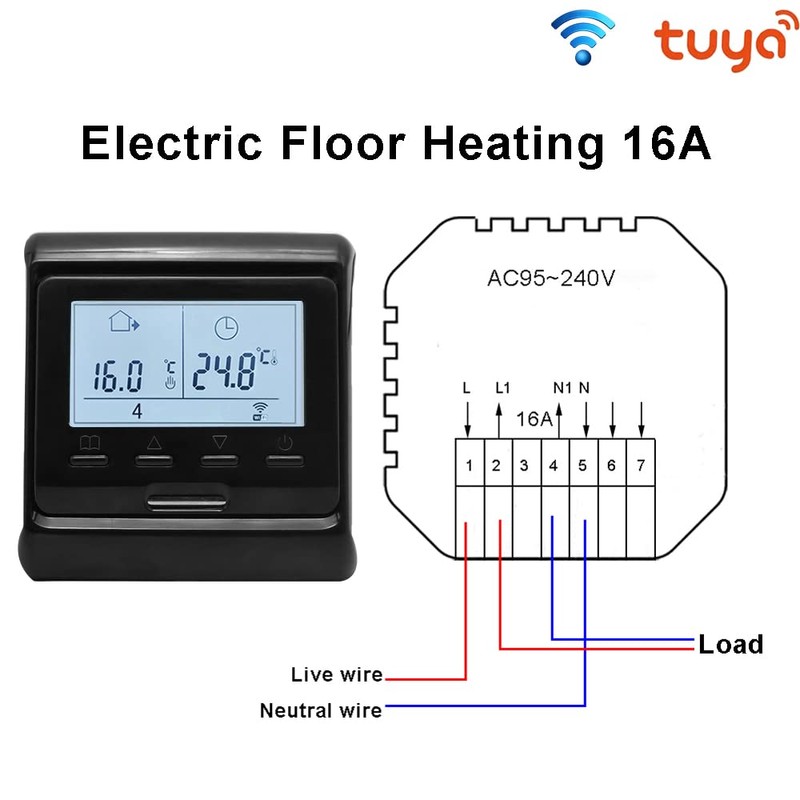 Minco Home Programmable Tuya Smart WiFi Thermostat Electric Heating Warm