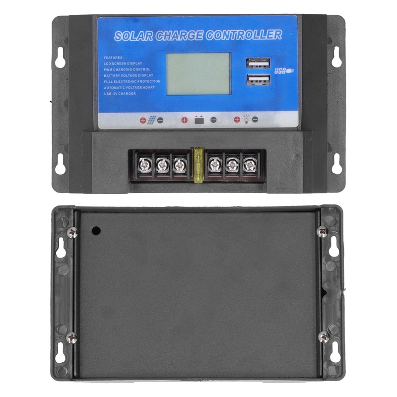 Solar Charge Controller LCD Display Dual Usb Interface Durable Solar