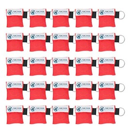Protector facial de RCP para bolsillo o llavero, protector facial de emergencia con válvula unidireccional, llavero duradero, barrera de rescate sin látex para adultos, niños y bebés