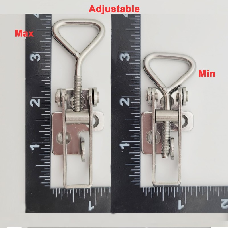 2 Pack OWACH Stainless Steel Adjustable Draw Latch Adjustable-Grip Padlockable