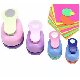 Perforadoras De Papel Circular,Perforadoras de Papel para Manualidades,Perforadora Redonda de 4 piezas Hechas a Mano de Diferentes Tamaños para Oficina,Tarjetas,álbumes de bricolaje（Color aleatorio)