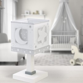 Dalber 63231T Table Lamp Blue Moon Children's Room Lamp Light Grey