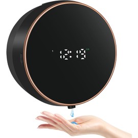 Automatic Soap Dispenser Wall Mounting with Sensor No Touch Automatic Electric Plastic Soap Dispenser for Bathroom, Kitchen, Office Black