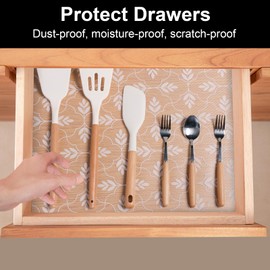 Cooyes Shelf Liner Drawer Liners, Shelf Liners for Kitchen Cabinets, Non-Adhesive Cabinet Liner, EVA Waterproof Non-Slip Refrigerator Liners for Kitchen Drawers (Transparent, 11.8 in x 9.9ft)