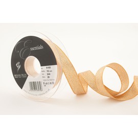 Berisfords 9165 20 m x 15 mm Glitz and Glamour Metallic Lame Ribbon, Dark Gold