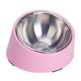 SuperDesign Dog Dishes Cat Dishes Pet Bowls Stainless Steel Serving Stand Slant 15 Degree Makes Meals Easier to Eat, Includes Melamine Stand, Anti-Slip, Removable, Easy to Clean, Dishwasher Safe