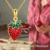 URONE Strawberry Necklace 925 Sterling Silver Red Strawberry Pendant Necklace