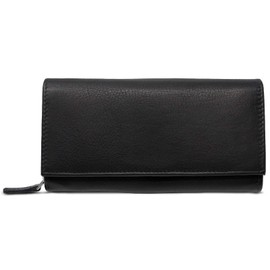 Royalz Vintage Leather Wallet for Women, Large Wallet with Many Compartments, RFID Blocker Wallet, Landscape Format, black