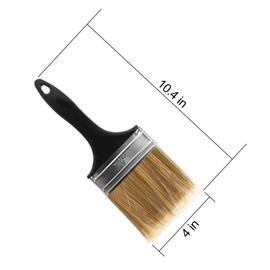 KINJOEK 12 PCS 4 Inch Paint Brushes Bulk, Home Wall Trim House Chip Paintbrush Set, Professional Multi Purpose Home Repair Tools for DIY Paint Stains Varnishes Glues Acrylics Cabinet Deck Fence