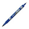 Pilot Twin Marker 342103 Pack of 10 Marker Pen for All-Surfaces Double-Ended with 2 Blue Medium and fine Tips