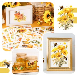 BBTO BBTO 12 Sheets Rub on Transfers for Crafts and Furniture Rub on Transfer Stickers Decals for Wood DIY Paper Home Decor, 5.5 x 5.7 Inch(Bee)