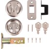 Stone Harbor Hardware Round Pocket Door Lock, Entry Function, 2-3/8"