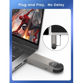 Wireless HDMI Transmitter and Receiver, Support 2.4G/5G Portable Wireless HDMI Extender Kit, Plug & Play, No APP Required, for Streaming Video/Audio from Laptop/PC to HDTV/Projector/Monitor