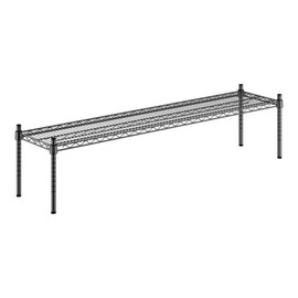 PRO&Family 14" x 60" NSF Certified Black Epoxy Dunnage Shelf with 14" Posts.
