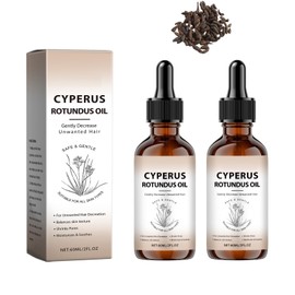 OUKPANE 2Pcs Cyperus Rotundus Oil, Natural Cyperus Rotundus Oil for Hair Removal, Moisturizes & Soothes The Skin, Reducing Body Hair Growth.