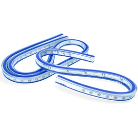 2 Pack French Flexible Curve Ruler Woodworking Measuring Tape Ideal for Engineering Drawing, Design Drafting Graphics, Painting, 60cm + 30cm
