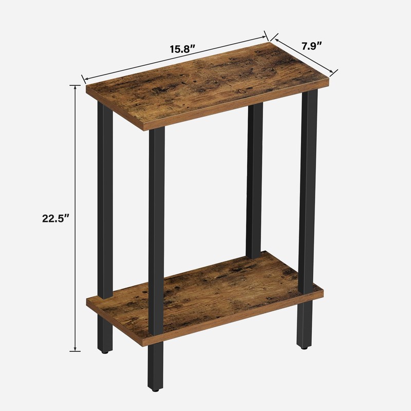 TUTOTAK Small Side Table, Narrow End Table, Set of 2,