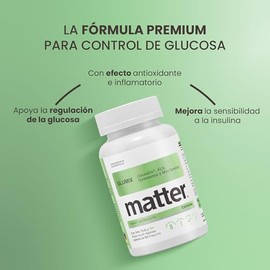 Matter Glumix, Suplemento con CinSulin®, Bio-Enhanced® R-ALA, Cromo TRAACS®, Magnesio Albion® y Gymnema, Apoyo al Metabolismo de Glucosa y Bienestar M