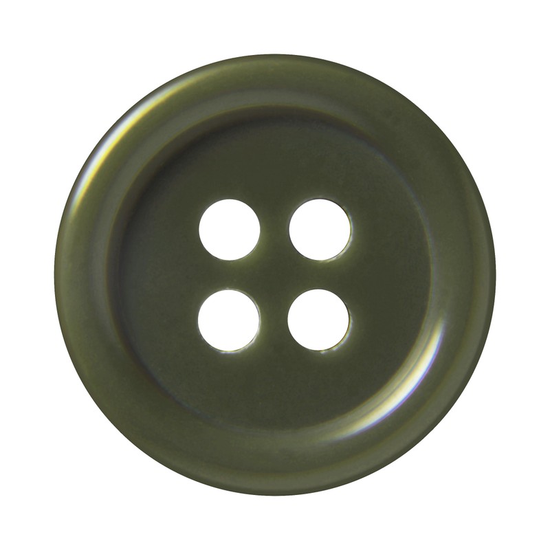 Pack of 12 Olive Green Sew on 15mm Round Buttons