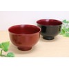 Lacqueryukan 31-1561 Echizen Lacquer Kurouchi Akane Chidori Soup Bowl