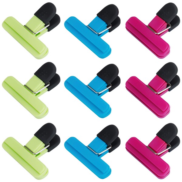 Sealing Clips for Bags, Pack of 9 Plastic Clips Bags