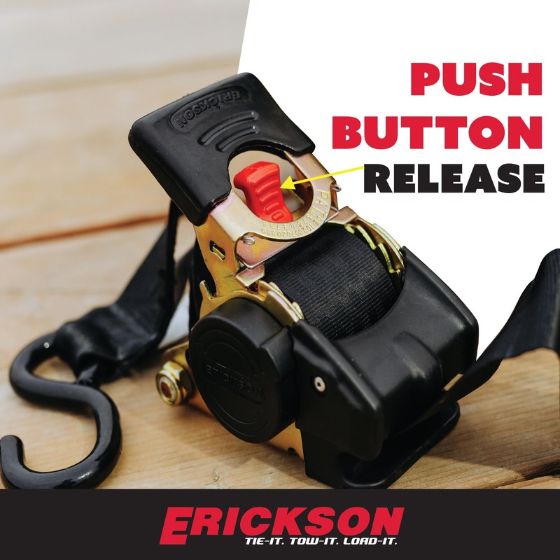 Erickson Pro Series 2in x 10ft Black Retractable Ratcheting Tie-Down