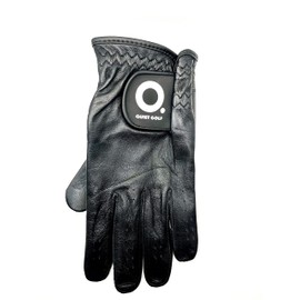 Quiet Golf Glove Black - Golf Glove - Quiet Golf - Men's Golf Glove - All Black - Premium & Genuine Cabretta Leather - Breathable Golf Glove (Medium, Right)