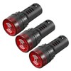 uxcell 3Pcs Red Indicator Light with Buzzer AC/DC 24V, 22mm