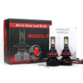 T8 High Power LED Conversion Kit 80W 8000LM Dual Polarity LED kit 360 Bright 6500 Kelvin White Headlight Dual Hi/Lo Beam Bulbs - 9004 / HB1