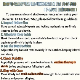 Foldable Door Latch Step with Adjustable Angle for Car Roof Access, Orange