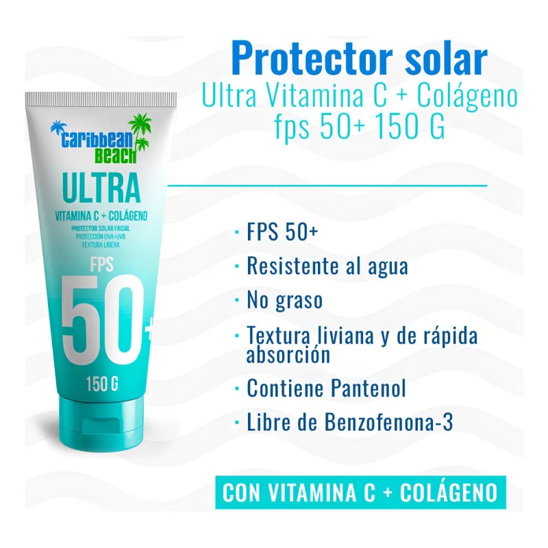 Protector Solar Caribbean Beach Fps Colageno 150g