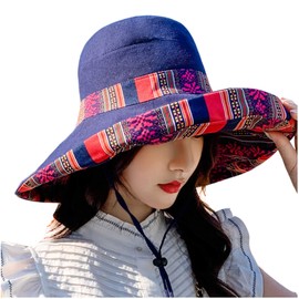 Fsigom Women's Sun Hats Summer Beach UV Protection UPF Packable Wide Brim Chin Strap...