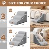 Zerbuger 3-Step Dog Stairs for Small Dogs 16" H, Curved