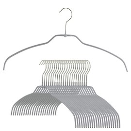 Mawa Reston Lloyd Silhouette Ultra-Thin Series, Non-Slip Space Saving Shirt Hanger, Style 42/FT, Pack of 24, Silver, 24 Piece
