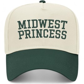 Midwest Princess Vintage Trucker Hat | Premium Snapback Hat for Men & Women (US, Alpha, One Size, Dark Green/Natural)