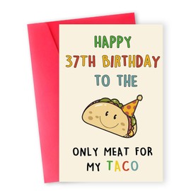 Zyulin Funny 37th Birthday Card Gifts for Men Him, Unique Taco 37 Years Old Birthday Decorations Ideas for Husband Boyfriend from Wife Girlfriend