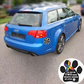 Magnetic Pedigrees I've Got My Two Moms Wrapped Around My Little Paw Car Truck & Mailbox Magnet