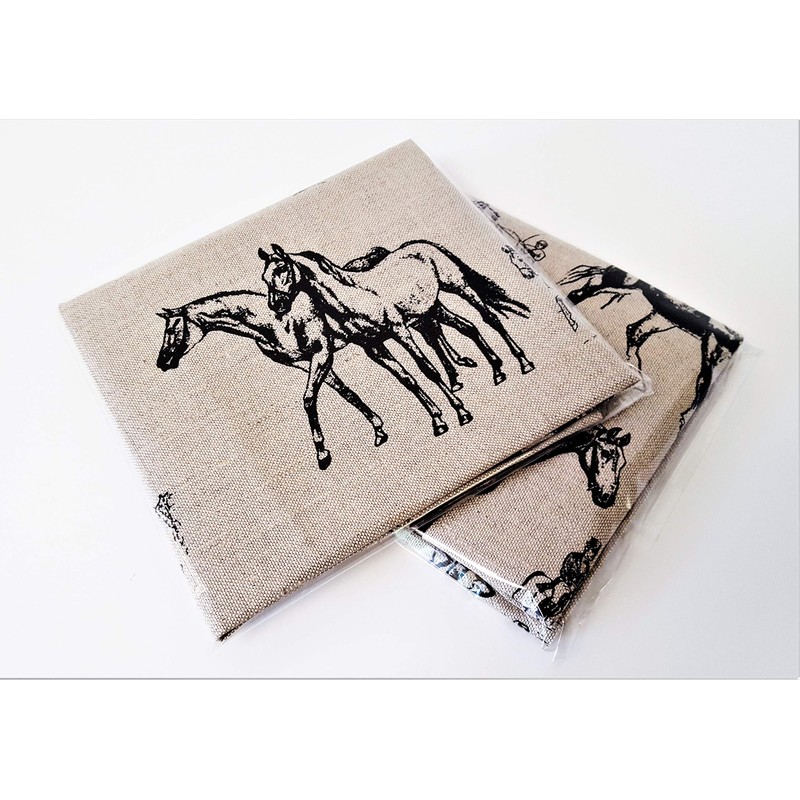 A Pair of Linen Cotton Tea Towels Kitchen Towels Horses