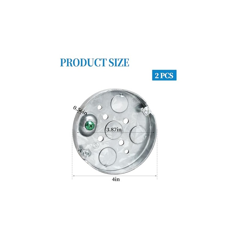 4 inch Round Ceiling Pan Metal Pancake Box for Outlets,