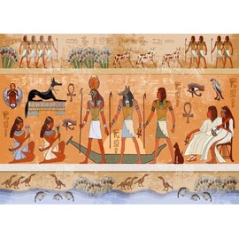 BELECO 7x5ft Fabric Egyptian Backdrop Ancient Egypt Scene Mythology Godsand Pharaohs Hieroglyphic Temple Murals Phtography Backdrop for Party Decorations Supplies Photoshoot Photo Background Props