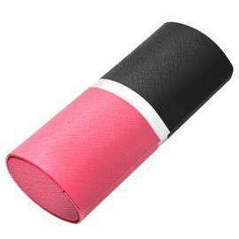 Looca Glasses Case, Sunglasses Case, Eyeglass Case, Hard Case, Leather-like Gift, Compact, Ultra Lightweight, Women's, Men's, pink black