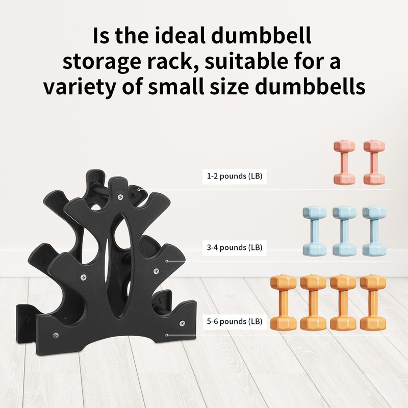 Triangular Dumbbell Rack Stand, 3 Tier, Weight Holder 23x22.5x8.5cm, for