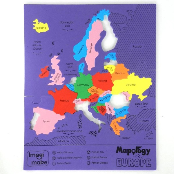 Imagimake Mapology Europe Map Puzzle - Geography for Kids -