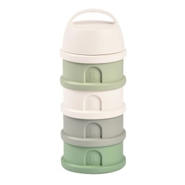 BEABA Formula and Snack Container, Baby Formula Dispenser, Toddler Baby Snack Storage Container, Holds up to 11 Doses of Milk Powder Per Compartment, Made in France, Sage