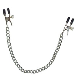 Lange Brustkette mit Abgreifklemmen silber