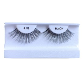 10 Pairs 100% Human Hair False Eyelashes Natural Black #118