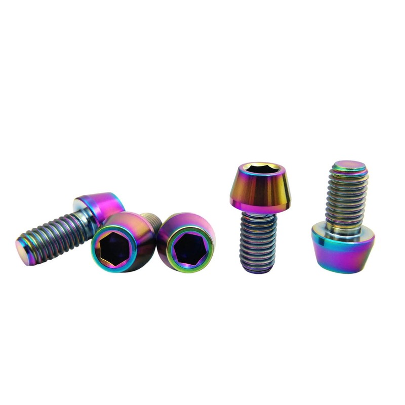 RISON-Titanium 5 pieces titanium bicycle stem screws, M6 x 1.0